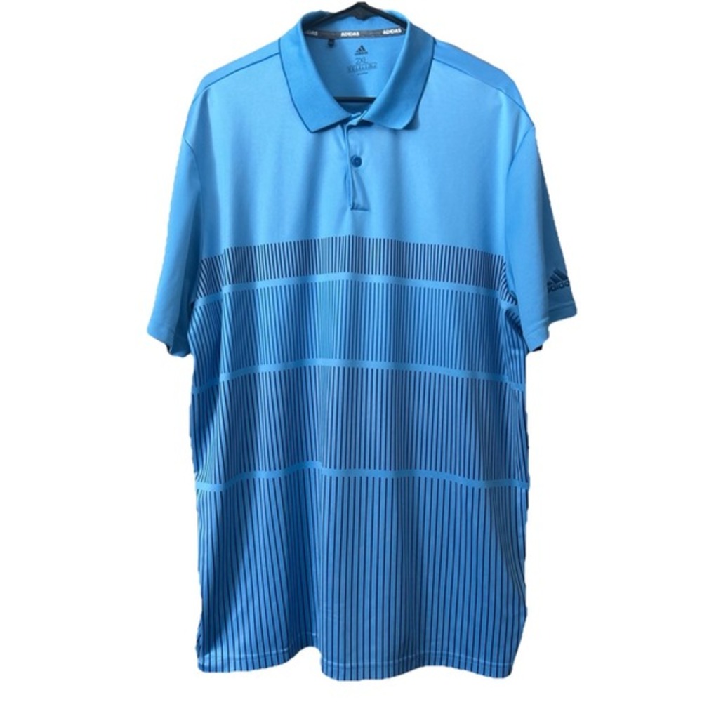 Adidas Key Sport Men's Short Sleeve  Light Blue/Collegial Golf Polo Size 2XL